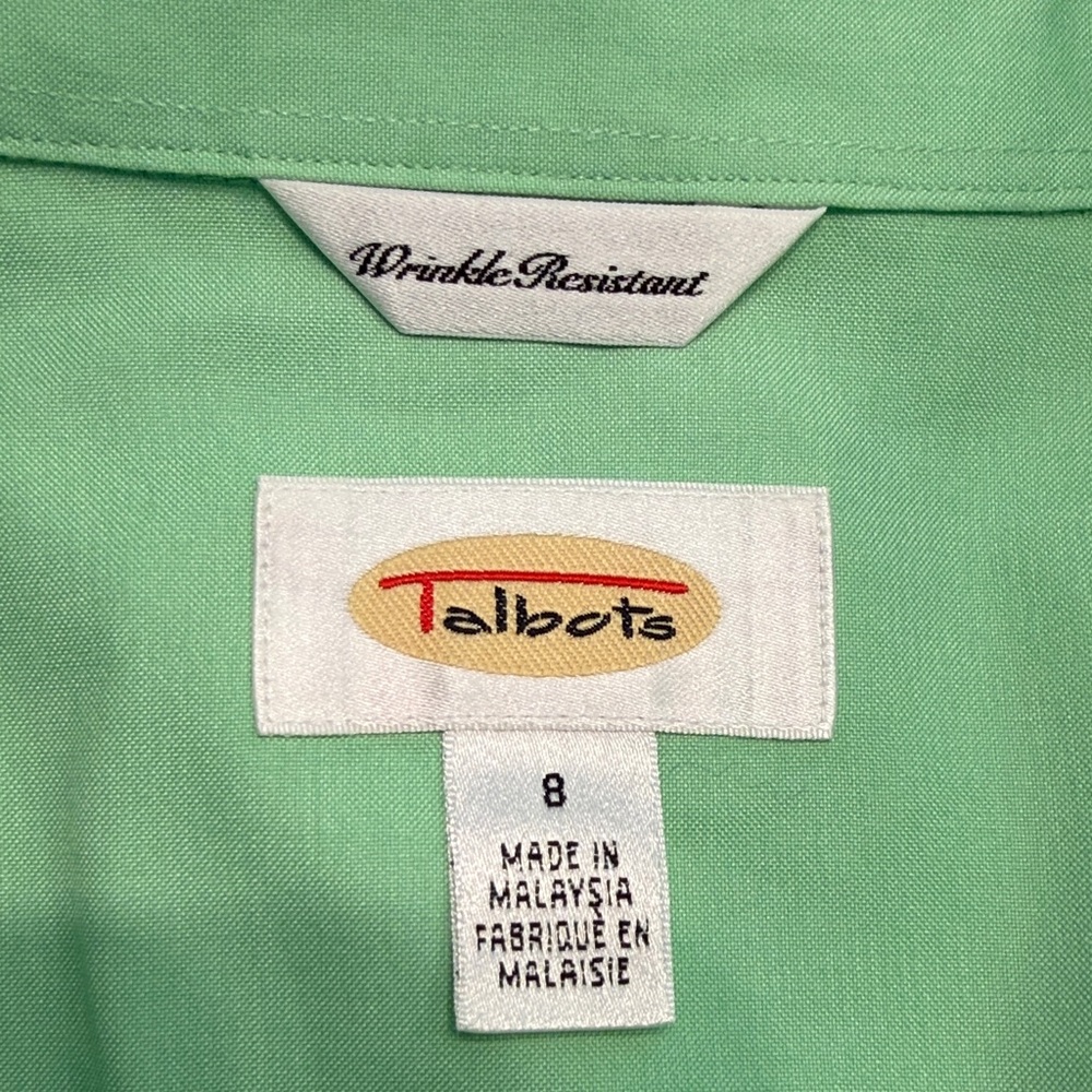 Talbots Green Button Down Shirt - Picture 3 of 4